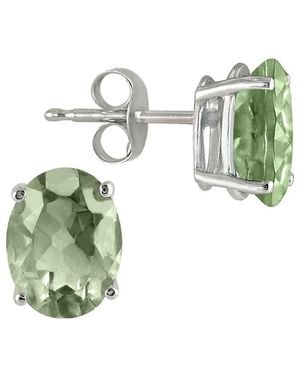 Gemstones Silver 1.20 Ct. Tw. Green Amethyst Earrings