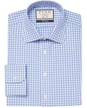 Thomas Pink Sterling Check Slim Fit Dress Shirt - Blue
