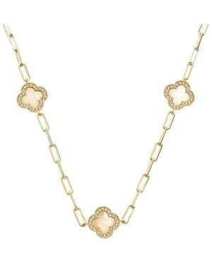 Juvell 18K Pearl Cz Necklace - Metallic
