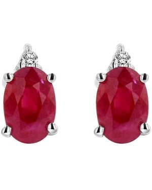 LEVARON 14K 0.82 Ct. Tw. Diamond & Ruby Studs - Red
