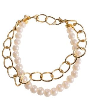Liv Oliver 18K Plated 4Mm Pearl Bracelet - Metallic
