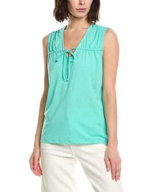 Stella Parker Brighton Ruched Tie Top - Blue