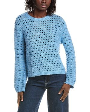 Isla Ollie Texture Stitch Flared Sleeve Jumper - Blue