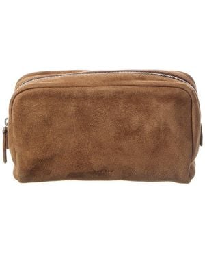 The Row Suede Clutch - Brown