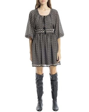Max Studio Puff Sleeve Mini Dress - Grey