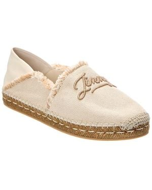 Jimmy Choo Avi Canvas Flat - White