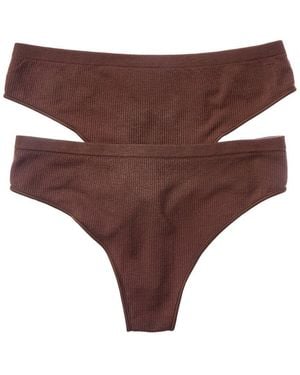 Florence By Mills 2pk Softie Seamless Thong - Brown