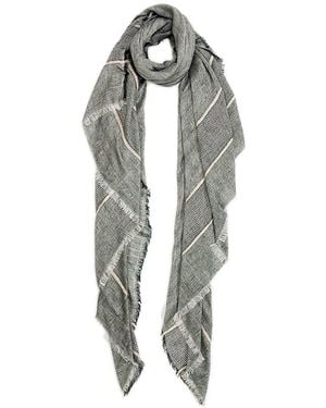 Blue Pacific Turkish Glitter Linen-blend Scarf - Green