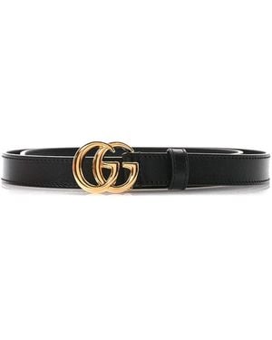 Gucci Calfskin Double G 20mm Belt 70 28 (authentic Pre-loved) - Black