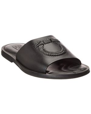 Ferragamo Lionel Leather Slide - Black