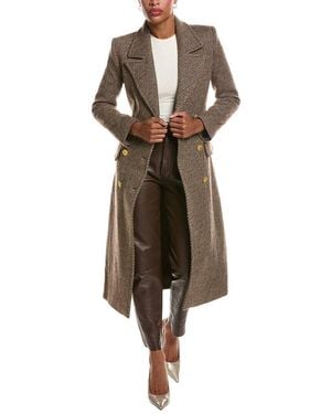 L'Agence Kolina Wool-Blend Long Coat - Brown