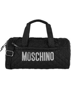 Moschino Leather Duffel Bag - Black