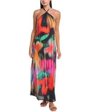 Natori Floral Mirage Printed Halter Dress - White