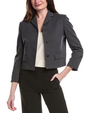 Theory Cropped Wool-Blend Jacket - Black