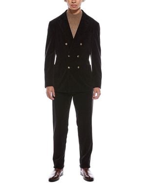 Brunello Cucinelli 2Pc Cashmere-Blend Suit With Pleated Pant - Black