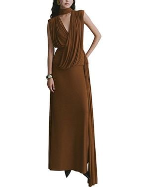 Alma King Solid Maxi Dress - Brown