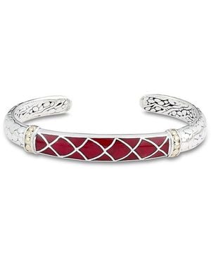 Samuel B. Silver Coral Pebble Bangle Bracelet - Pink