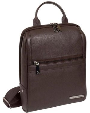 Boarding Pass Gotham 12in Pebble Grain Genuine Leather Messenger Bag - Brown