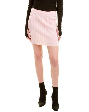 Helmut Lang Fine Rib Wool Mini Skirt - Pink