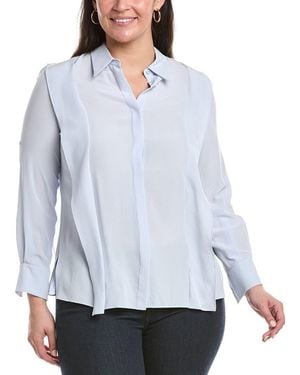 Akris Ruffle Silk Top - White