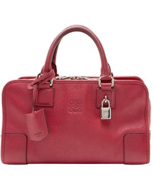 Loewe Red Leather Amazona 28 Satchel (authentic Pre-loved)