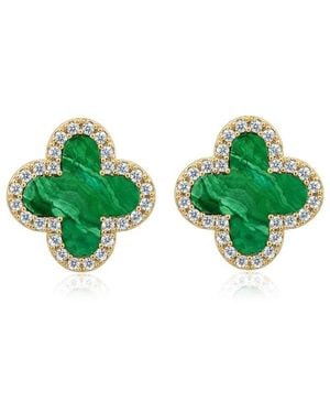 Liv Oliver 18K Plated Cz Earrings - Green