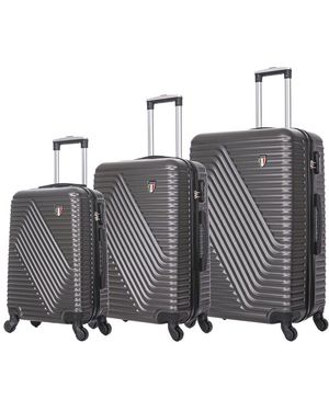 TUCCI Italy Travola 3pc Luggage Set - Gray