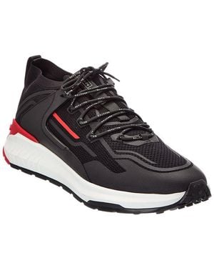 Tod's Leather & Canvas Trainer - Black