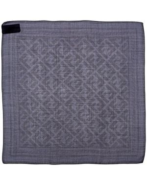 Fendi Ff Wool & Silk-Blend Bandana - Blue