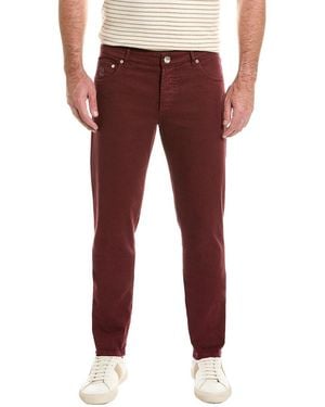 Brunello Cucinelli Dark Red Slim Straight Jean