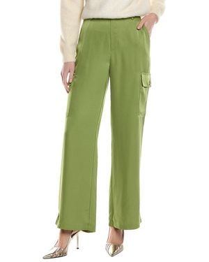 Gracia Satin Wide Leg Pant - Green