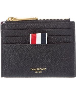 Thom Browne Leather Card Holder - Black