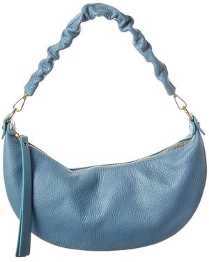 Italian Leather Shoulder Bag - Blue