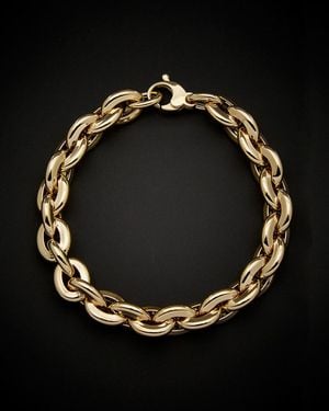 Italian Gold 14k Fancy Oval Rolo Bracelet - Black