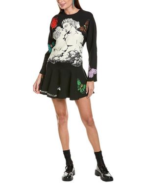 Valentino Wool & Silk-blend Shift Dress - Black