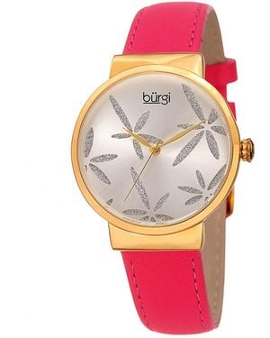 Burgi Burgi Leather Watch - Pink