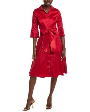Rene Ruiz Mikado Shirt Dress - Red