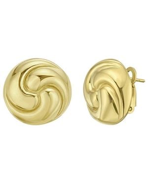 Italian Silver 14K Plated Earrings - Metallic