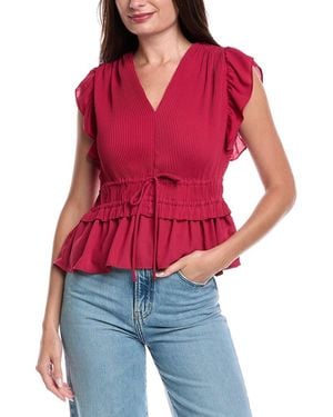 Nicole Miller Pleated Blouse - Red