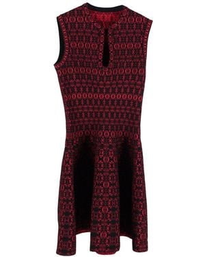 Alaïa Alaïa Rose Alhambra Knit Dress, Size Eu, 40 (authentic Pre-loved) - Red