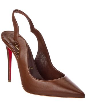 Christian Louboutin 100 Leather Slingback Pump - Brown