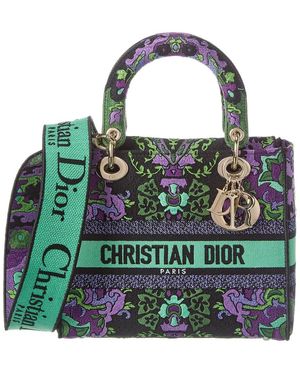 Dior Lady D-Lite Medium Canvas Tote - Purple