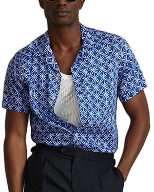 Reiss Tintipan Cuban Flower Top - Blue