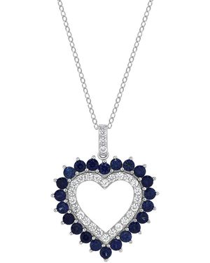 Lab Grown Gemstones Lab-Grown Diamond & Gemstone Pendant - Blue