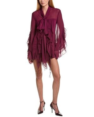 Bardot Alaia Ruffle Mini Dress - Red