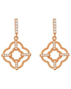 Suzy Levian CZ Jewelry Suzy Levian Silver Cz Dangle Earrings - Metallic