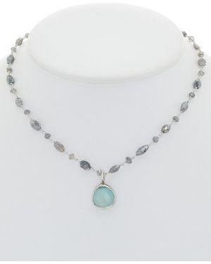 Rachel Reinhardt Jewelry Silver Labradorite & Chalcedony Necklace - White
