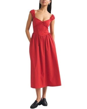 Tedora Midi Dress - Red