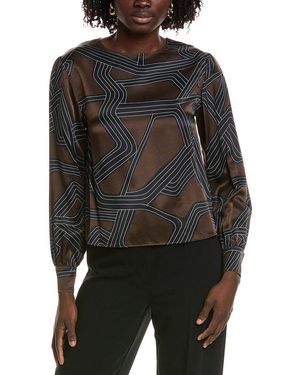 Officine Generale Officine Generale Georgie Silk Print Top - Black
