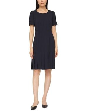 Lafayette 148 New York Puff Sleeve Pleated Dress - Blue